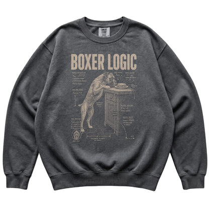 Pepper Boxer Logic sweatshirt laid flat
