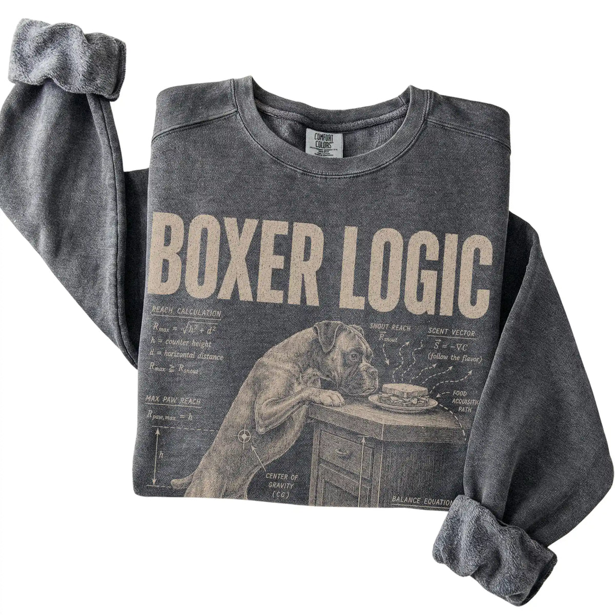 Pepper Boxer Logic sweatshirt folded detail