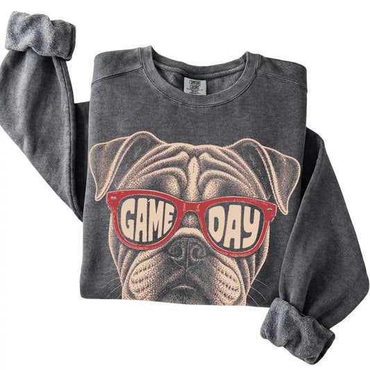 Pepper Bulldog Game Day Sunglasses sweatshirt, folded