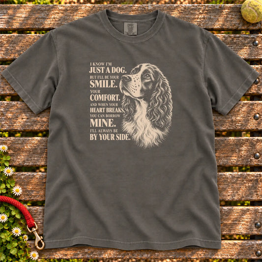 Pepper Comfort Colors® T-shirt featuring the Springer Spaniel By Your Side design.