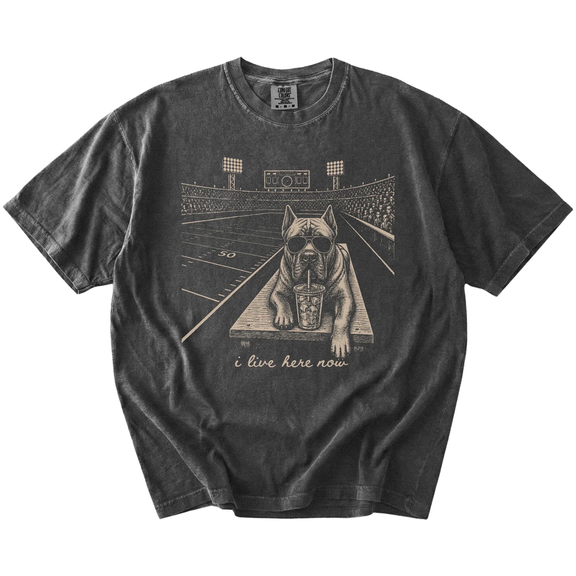 Cane Corso ready for football and tailgate season on a Pepper Comfort Colors® T-shirt