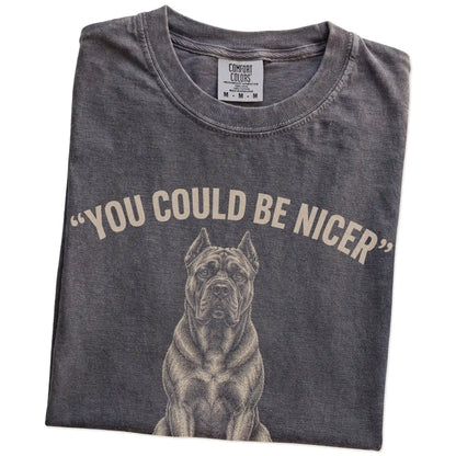 Cane Corso Guard Dog T-Shirt in Pepper — folded detail