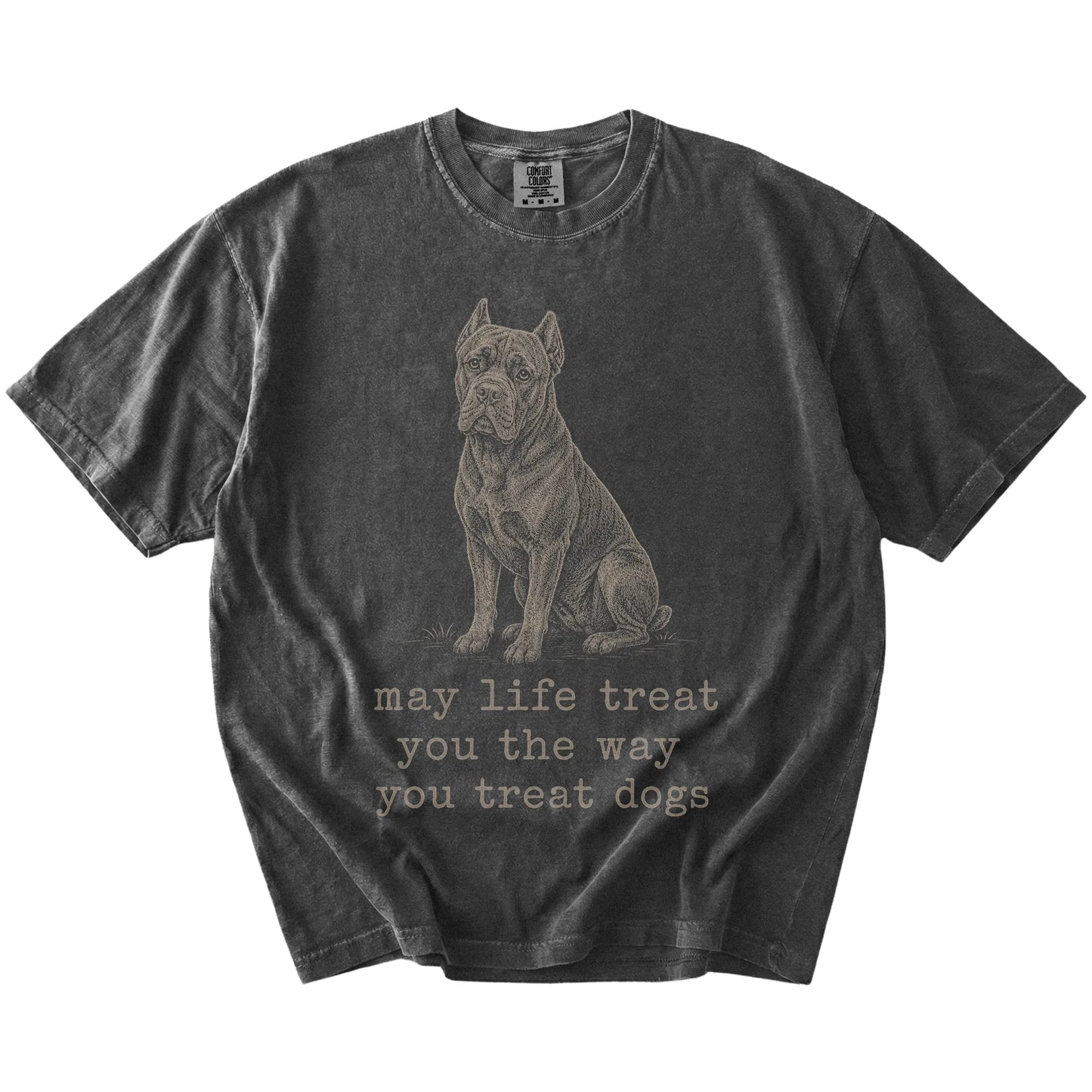 Pepper Cane Corso Karma T-Shirt laid flat