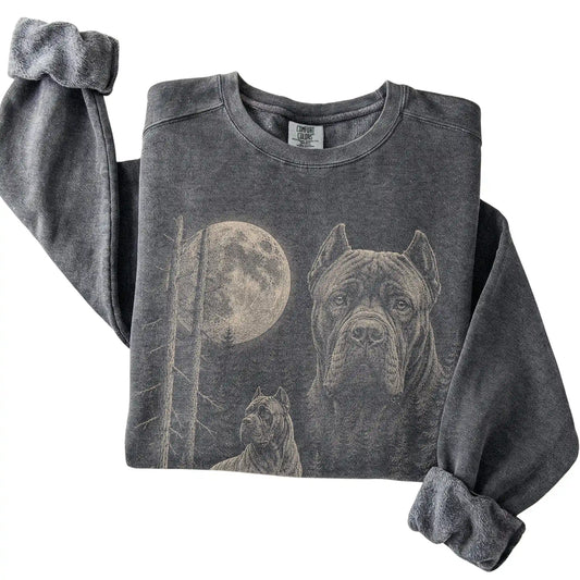 Pepper Cane Corso Moonlit Forest Comfort Colors sweatshirt, folded view