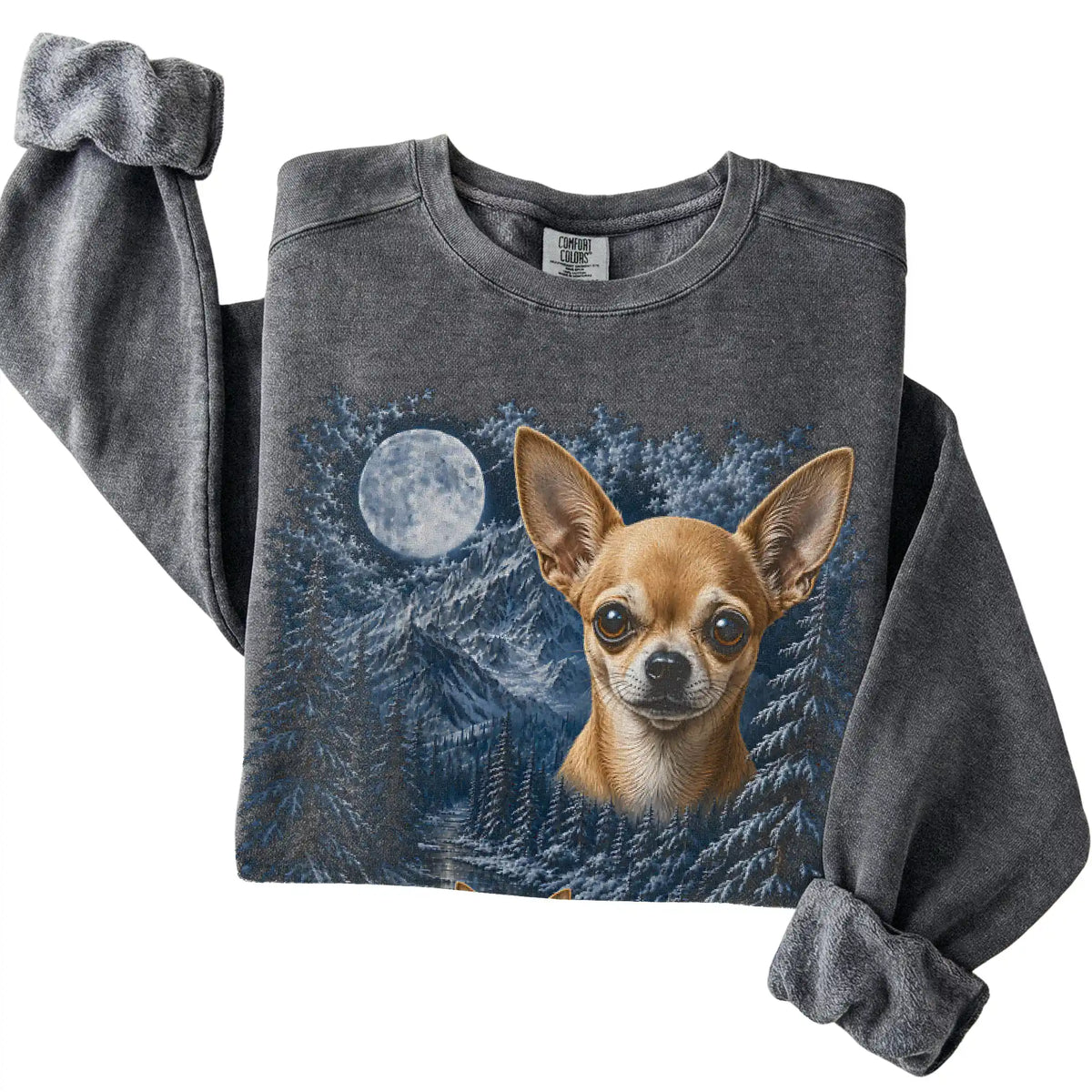 Chihuahua Forest Moon Sweatshirt in Pepper