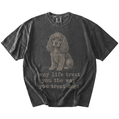 Pepper Cocker Spaniel Karma T-Shirt laid flat