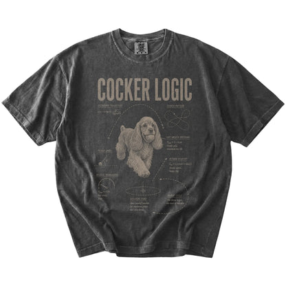 Pepper Cocker Spaniel Logic T-Shirt laid flat