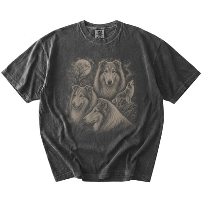 Vintage moon montage featuring Collie on a Pepper Comfort Colors® T-shirt