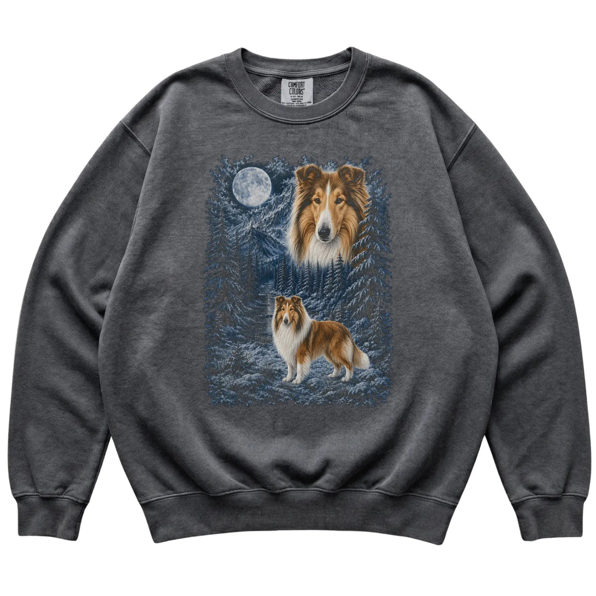 Collie Forest Moon Sweatshirt in Pepper
