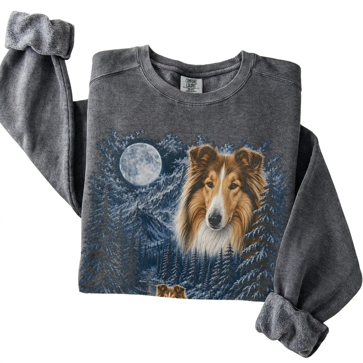 Collie Forest Moon Sweatshirt in Pepper