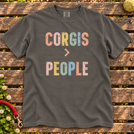 Corgis > People design on a Pepper Comfort Colors® T-shirt