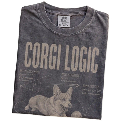 Folded Pepper Corgi Logic T-Shirt showing the graphic