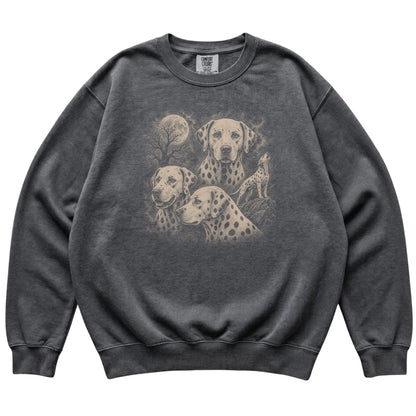 Dalmatian 90s Moon Sweatshirt in Pepper — flat lay