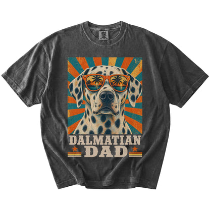 Retro Dalmatian Dad design on a Pepper Comfort Colors T-shirt