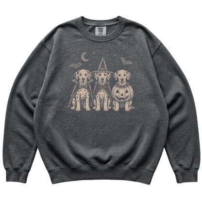 Pepper Dalmatian Halloween Costume Comfort Colors sweatshirt, flat view
