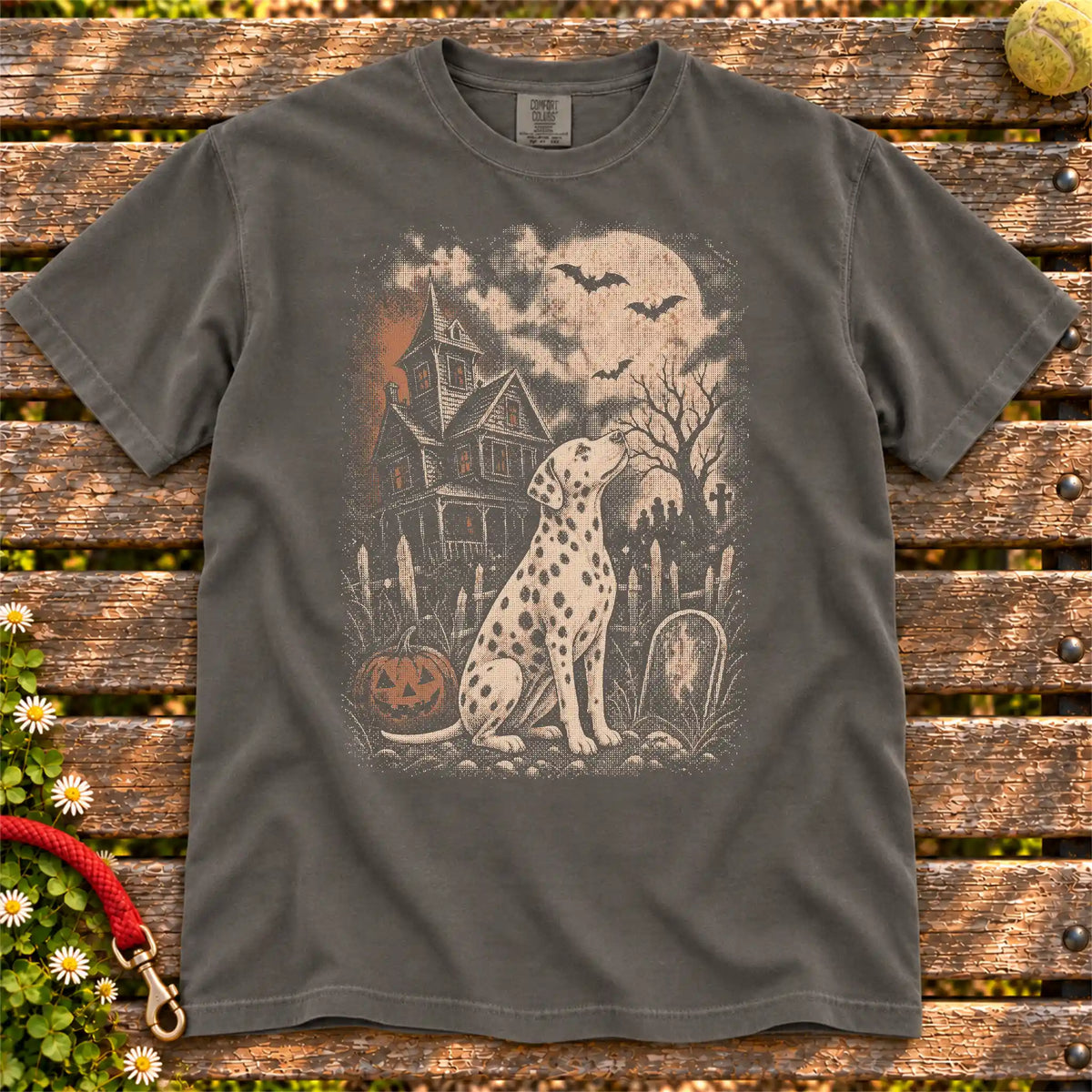 Haunted House Dalmatian T-Shirt in Pepper
