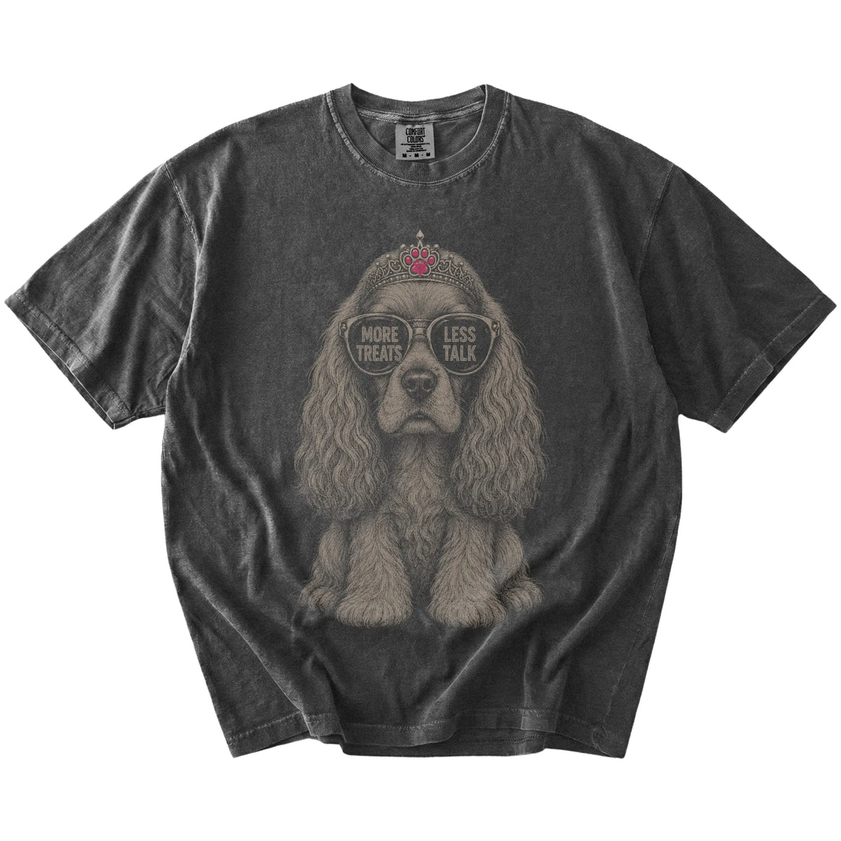 Pepper Diva Cocker Spaniel T-Shirt laid flat