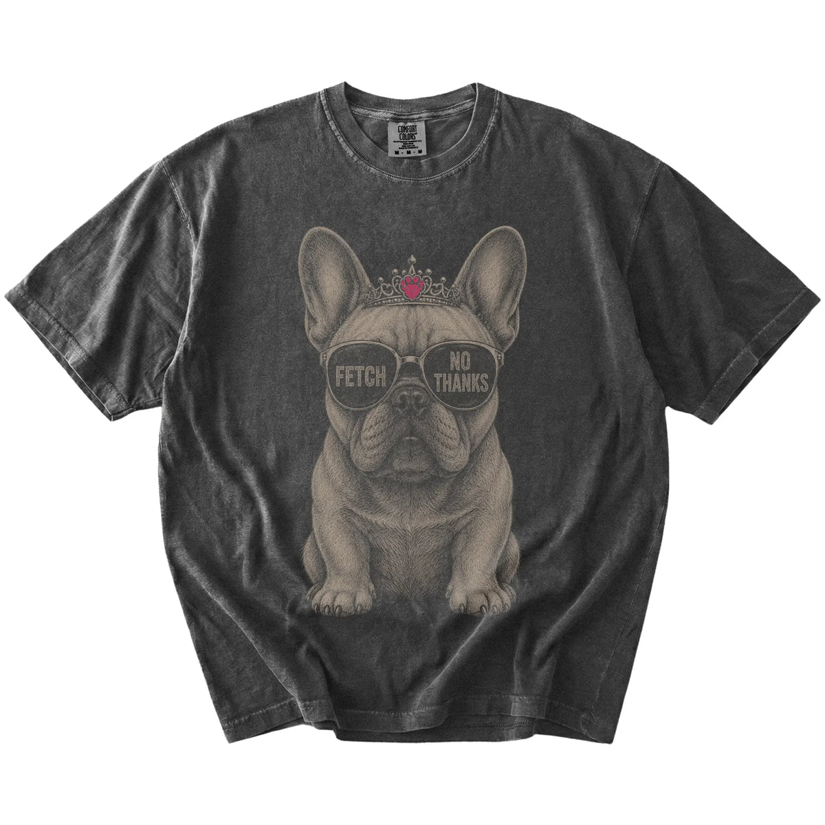 Pepper Diva French Bulldog T-Shirt laid flat