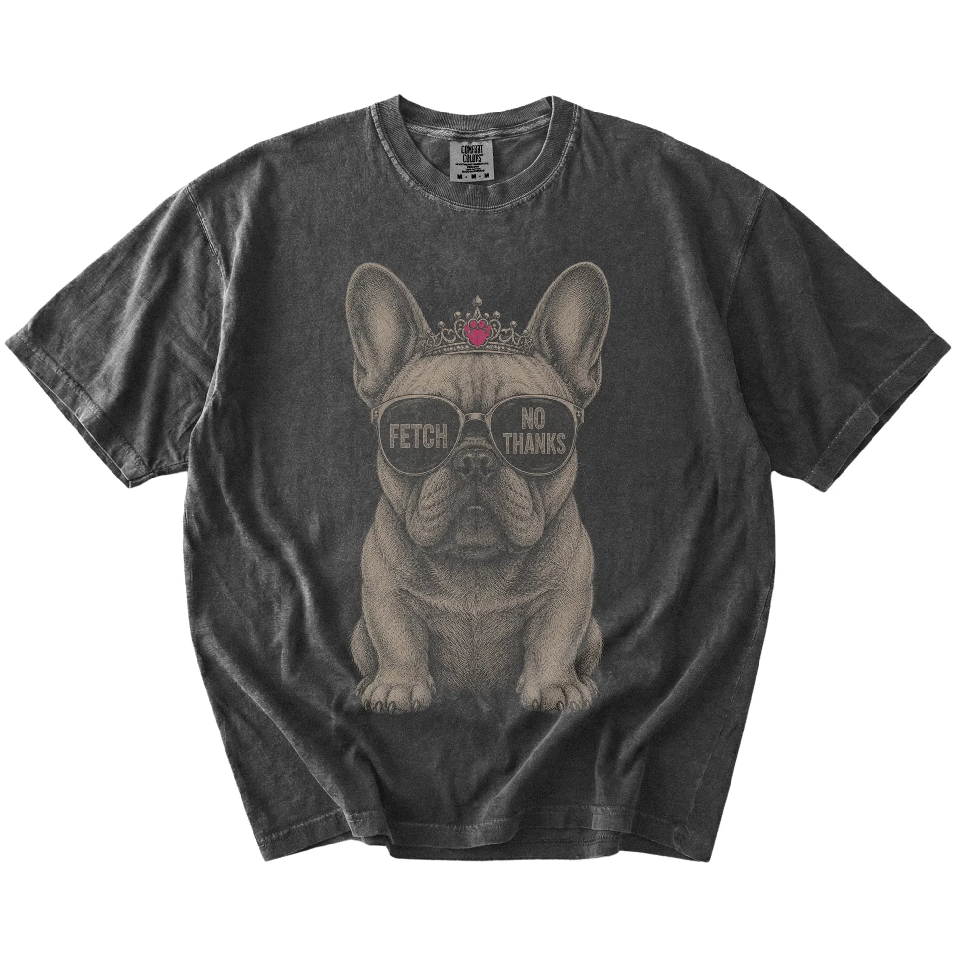 Pepper Diva French Bulldog T-Shirt laid flat