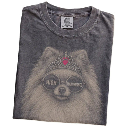 Folded Pepper Diva Pomeranian T-Shirt showing the graphic