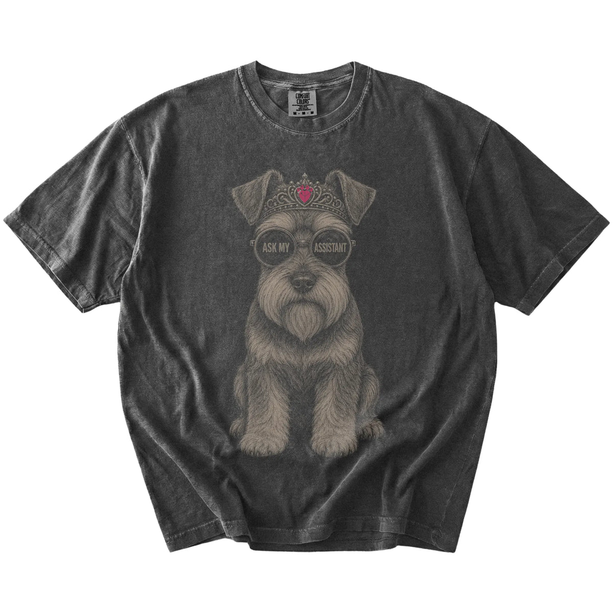 Pepper Diva Schnauzer T-Shirt laid flat