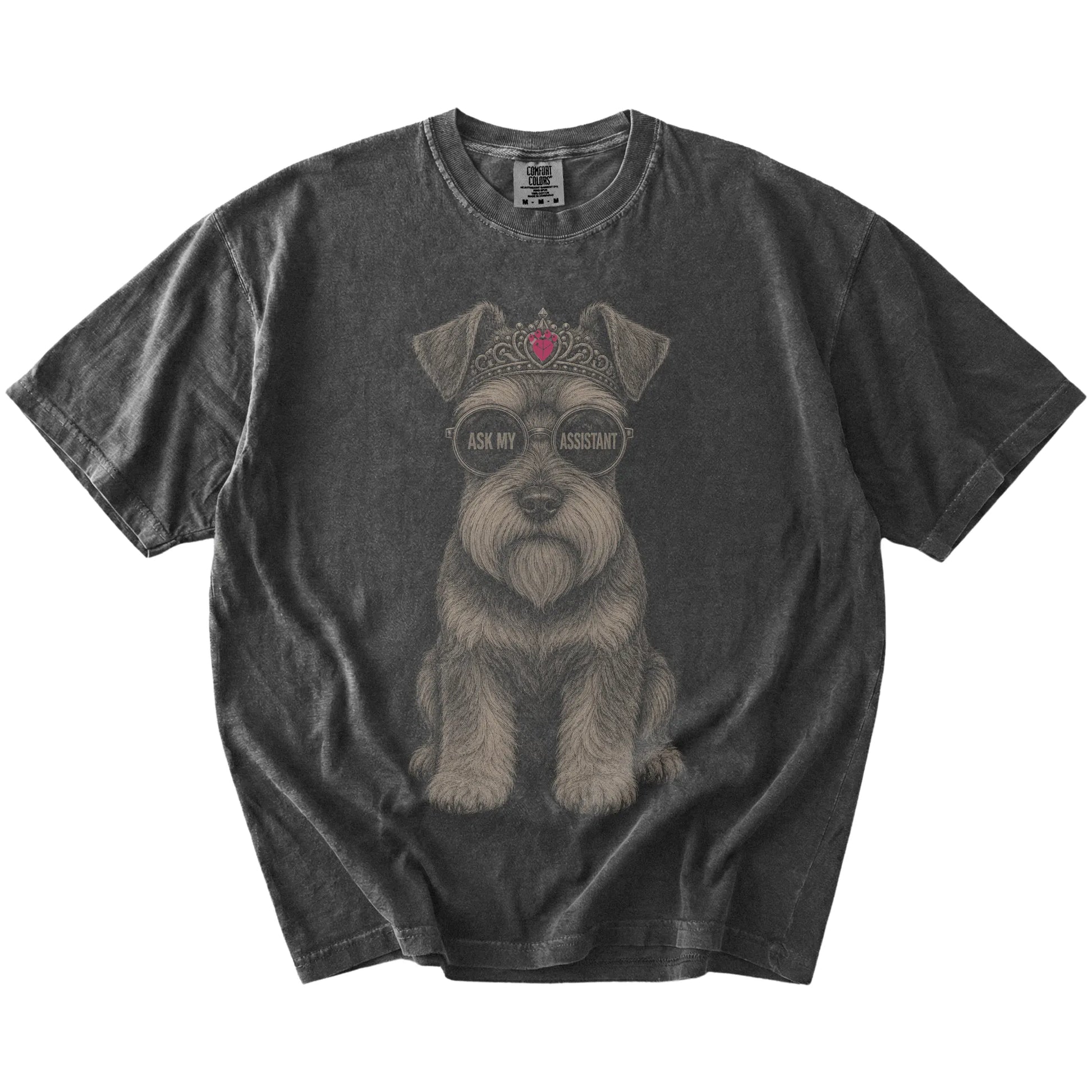 Pepper Diva Schnauzer T-Shirt laid flat