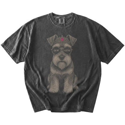 Pepper Diva Schnauzer T-Shirt laid flat