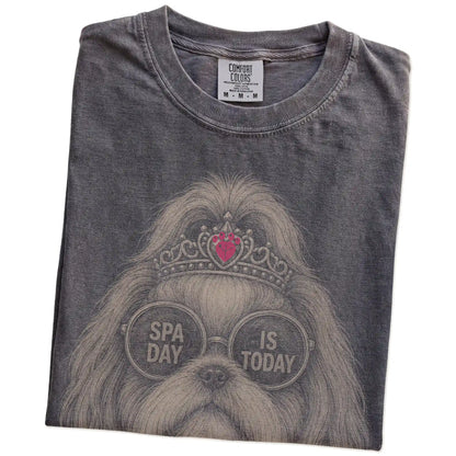 Folded Pepper Diva Shih Tzu T-Shirt showing the graphic