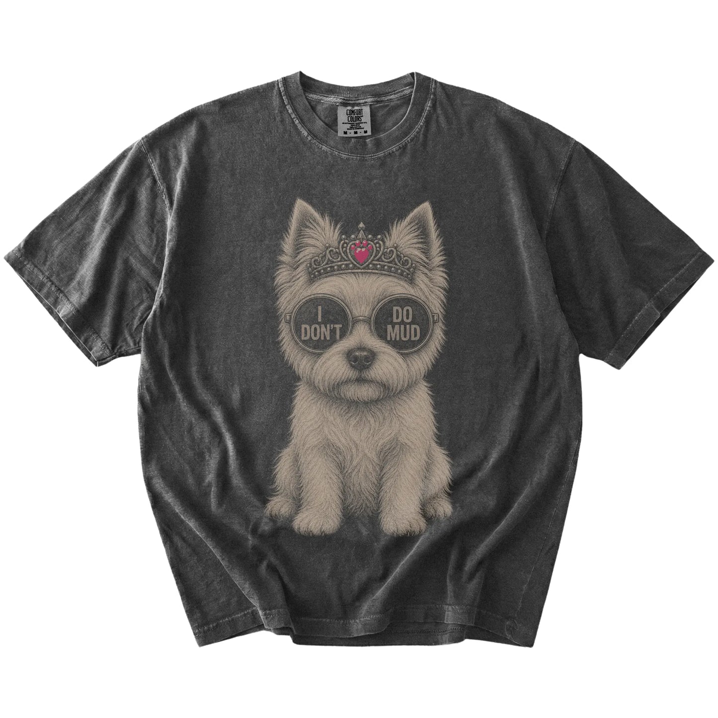Pepper Diva Westie T-Shirt laid flat