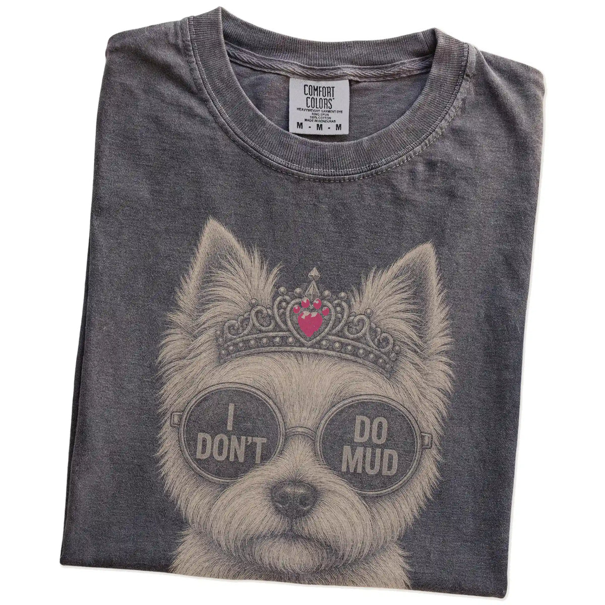 Folded Pepper Diva Westie T-Shirt showing the graphic