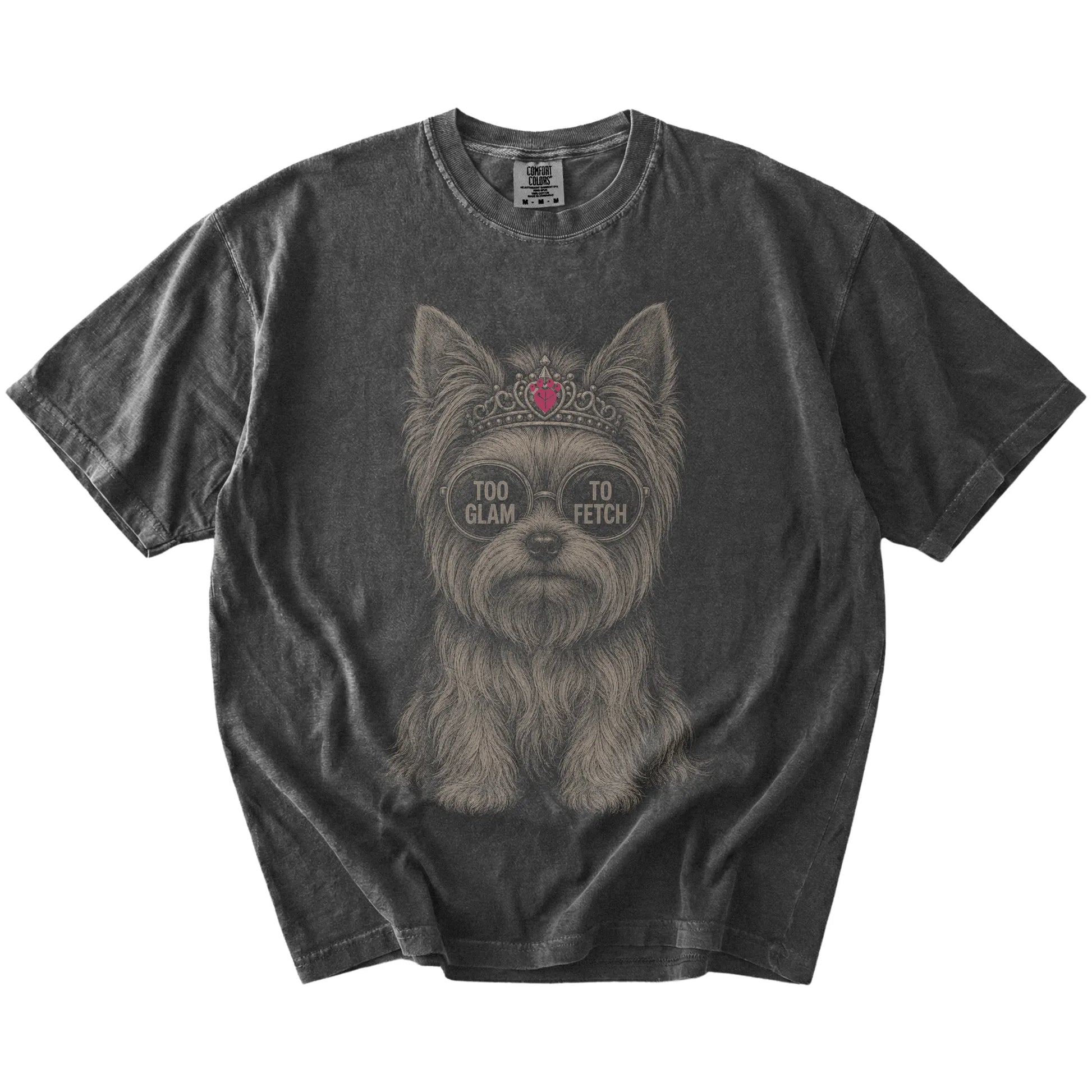 Pepper Diva Yorkie T-Shirt laid flat