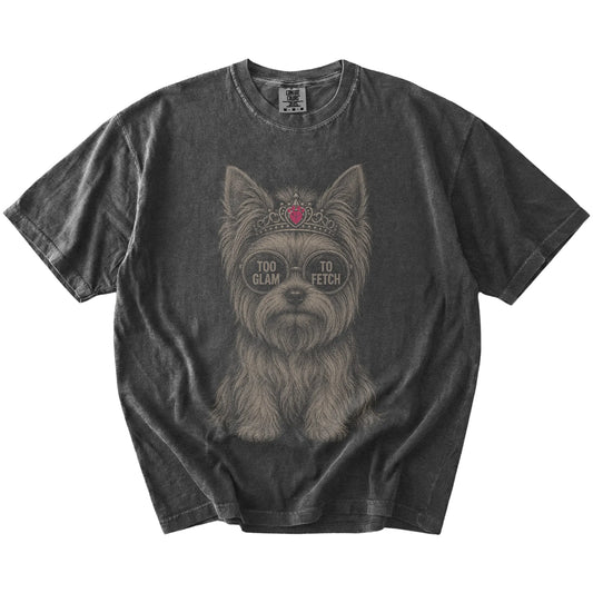 Pepper Diva Yorkie T-Shirt laid flat