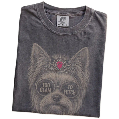 Folded Pepper Diva Yorkie T-Shirt showing the graphic
