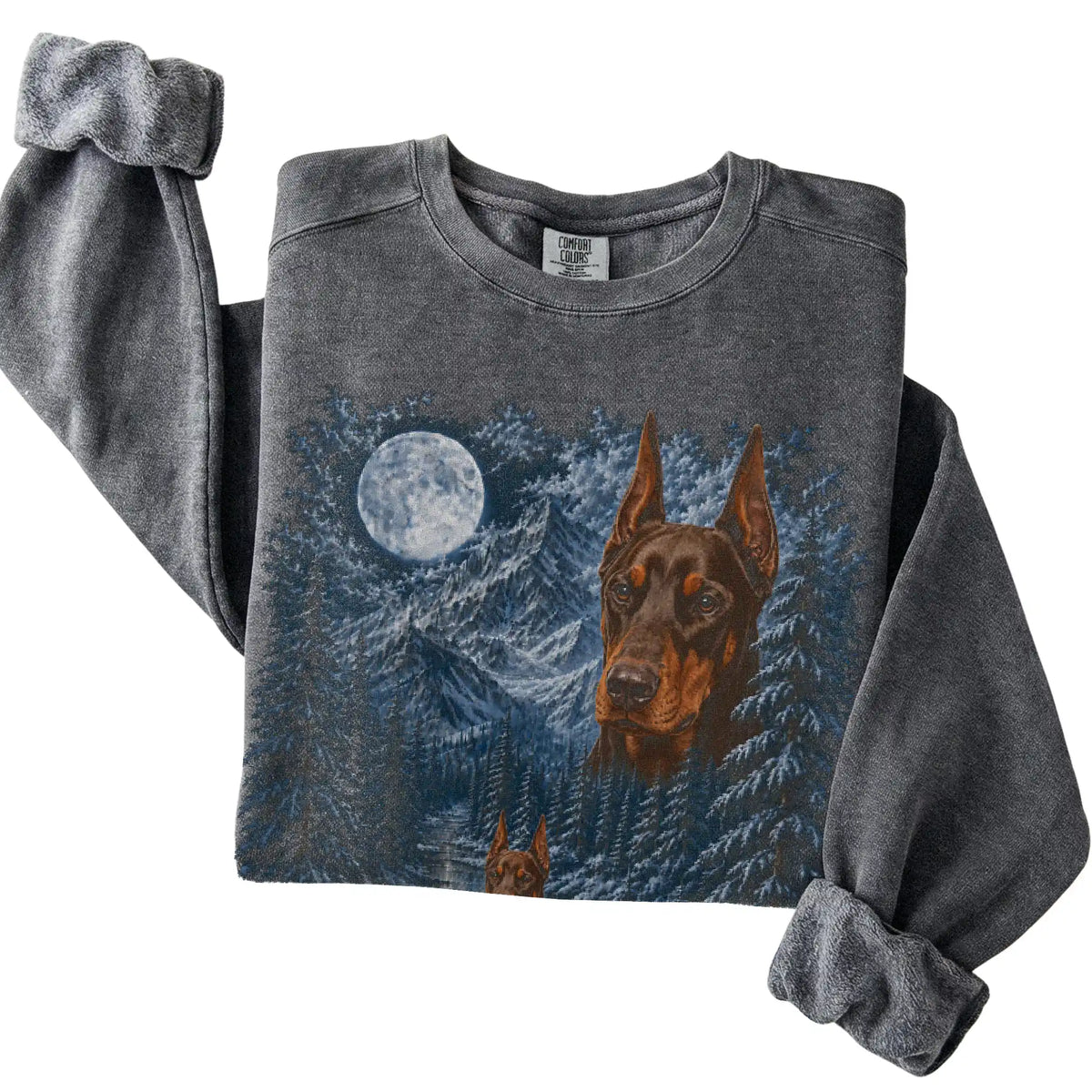 Doberman Forest Moon Sweatshirt in Pepper