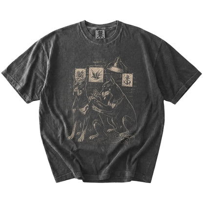 Pepper Doberman Tattoo t-shirt laid flat