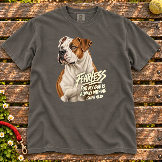 Pepper Fearless American Bulldog T-shirt with Isaiah 41:10