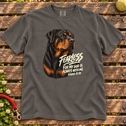 Pepper Fearless Rottweiler T-shirt with Isaiah 41:10