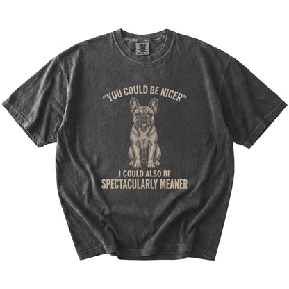 French Bulldog Guard Dog T-Shirt in Pepper — flat lay