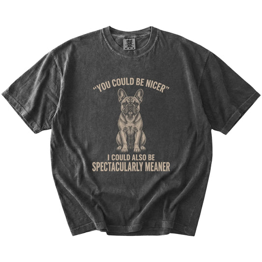 French Bulldog Guard Dog T-Shirt in Pepper — flat lay