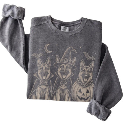 Pepper German Shepherd Halloween Costume Comfort Colors sweatshirt, folded view