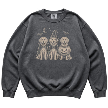 Pepper Golden Retriever Halloween Costume Comfort Colors sweatshirt, flat view