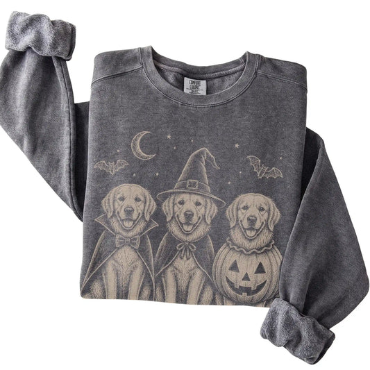 Pepper Golden Retriever Halloween Costume Comfort Colors sweatshirt, folded view