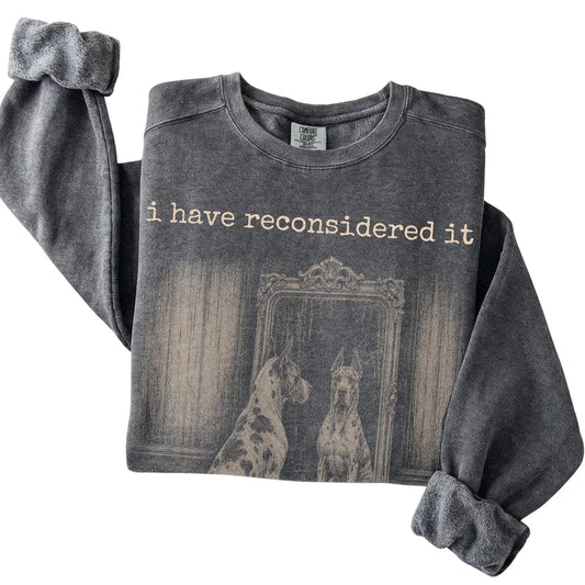 Pepper Great Dane The Answer Is Still No Comfort Colors sweatshirt, folded view