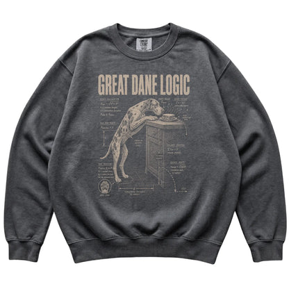 Pepper Great Dane Logic sweatshirt laid flat