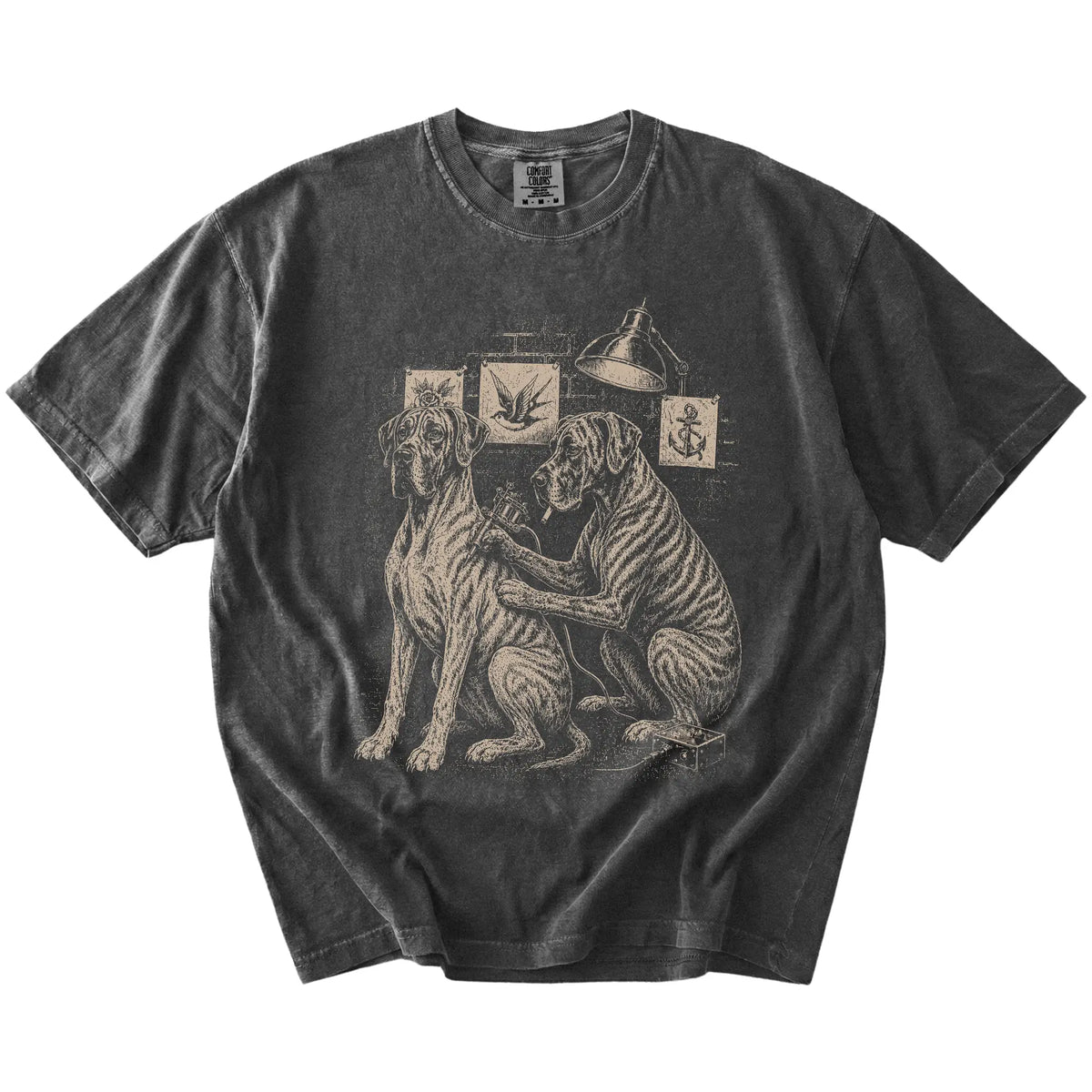 Pepper Great Dane Tattoo t-shirt laid flat