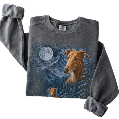 Greyhound Forest Moon Sweatshirt in Pepper
