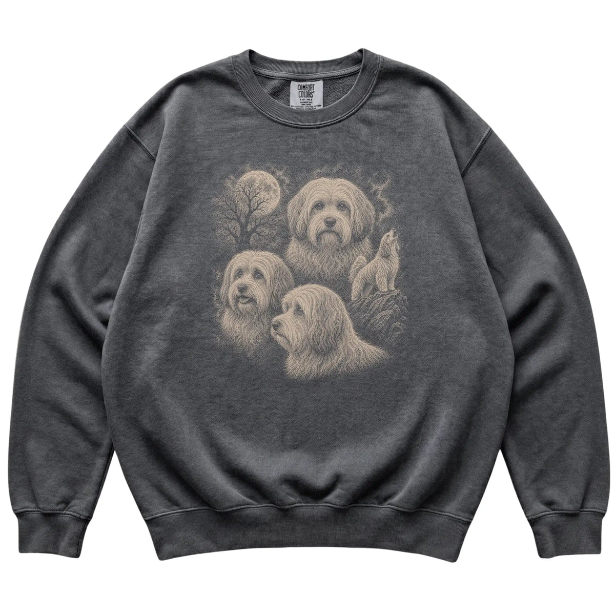 Havanese 90s Moon Sweatshirt in Pepper — flat lay