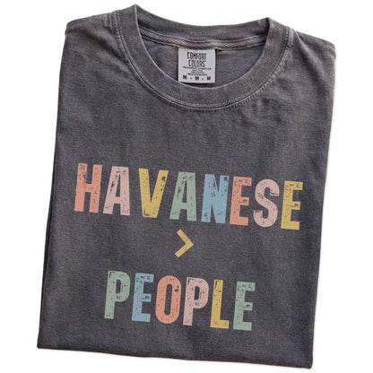 Folded Pepper Comfort Colors® T-shirt showing “Havanese > People” text