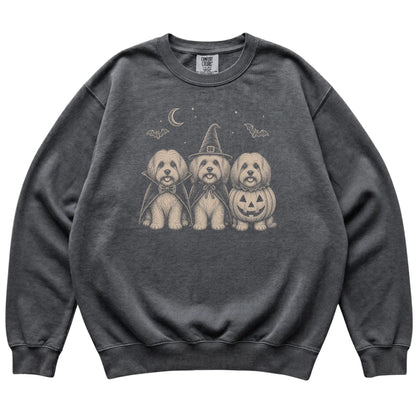 Pepper Havanese Halloween Costume Comfort Colors sweatshirt, flat view
