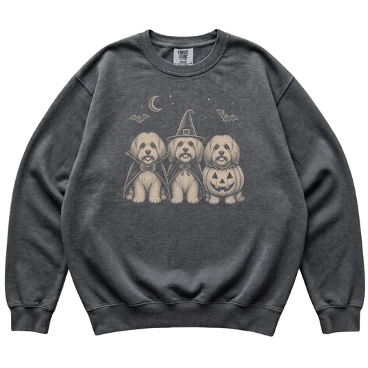 Pepper Havanese Halloween Costume Comfort Colors sweatshirt, flat view